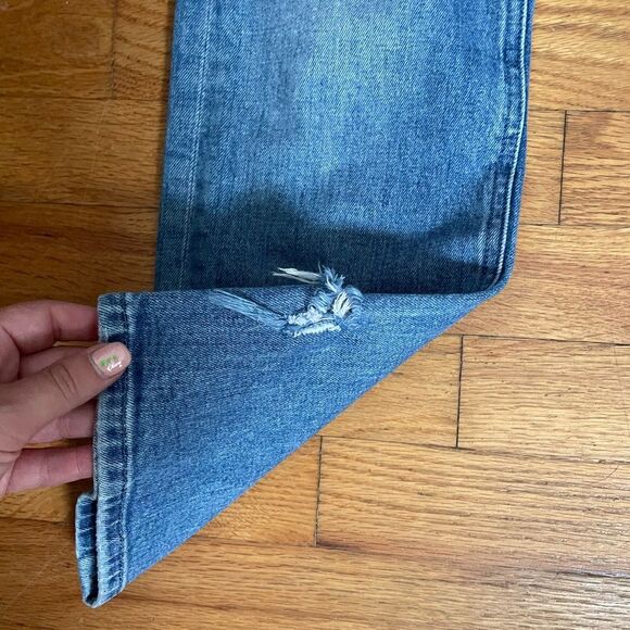 MOTHER The Mid Rise Dazzler Ankle Cut & Paste Womens Blue Jeans size 30 - Picture 6 of 10